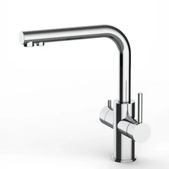 Viziotechnik 5-Wege-Wasserhahn – Kurzversion mit L-Auslauf – Edelstahl hochglanz – VZFX511200