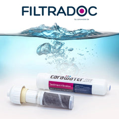 Carawater Ersatz-Filterkartusche mit Sedimentfilter, Aktivkohleblock und Membran für FILTRADOC S als Freisteller