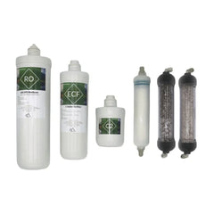 Urquelle Ersatzfilter Osmoseanlage: Filterset mit EFC Filter, C2 Aktivkohlefilter, Membran, Keimsperre und Sango-Korallen Filter für Urquelle Diamant 1 - als Freisteller