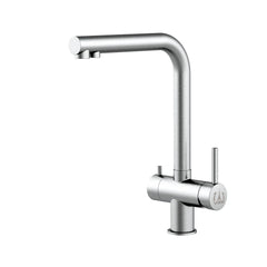 Der 3 Wege Wasserhahn aus Edelstahl von Vizio für Osmoseanlagen: Modell VZFX011180 als Freisteller