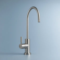 Der 1 Weg Wasserhahn Robin metal free auf blauem Hintergrund