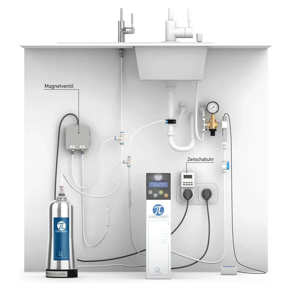 Urlaubsset: Pi Power Compact 450 Osmosenalage: Installation des Pi Cell Vitalizer
