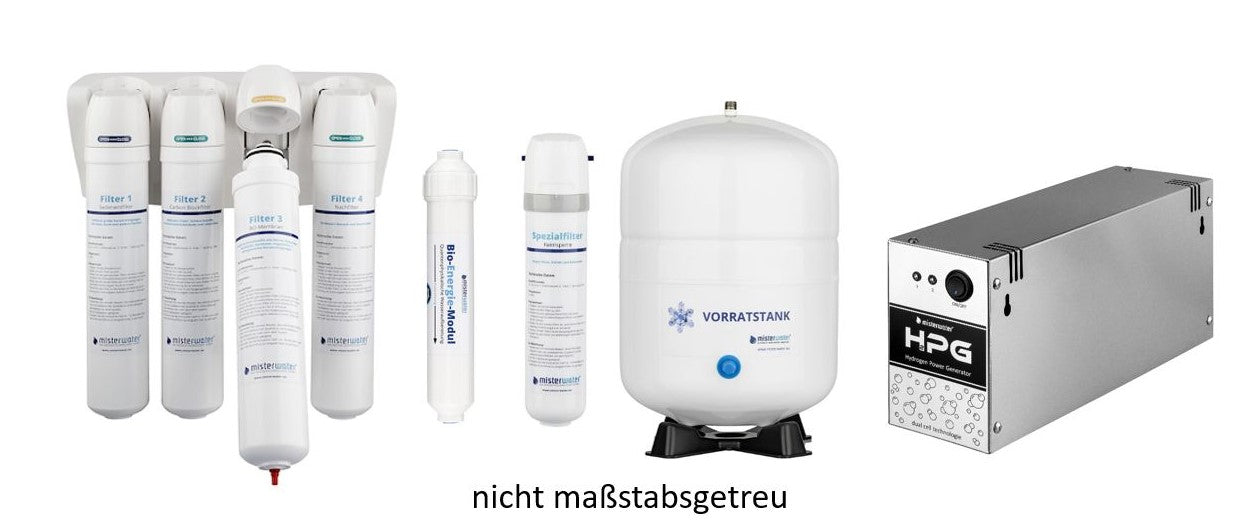 Wasserfiltersystem Futura mit HPG für Wasserstoffwasser - mainwasserfilter.com