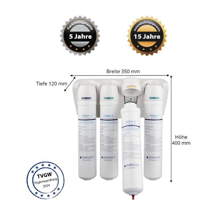 Wasserfiltersystem Futura mit HPG für Wasserstoffwasser - mainwasserfilter.com