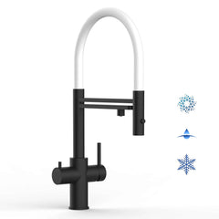 Vizio Technik 5-Wege Küchenarmatur – Edelstahl, 360° schwenkbar, 2-Strahl Handbrause, PVD Schwarz Matt - mainwasserfilter.com
