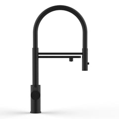 Vizio Technik 5-Wege Küchenarmatur – Edelstahl, 360° schwenkbar, 2-Strahl Handbrause, PVD Schwarz Matt - mainwasserfilter.com