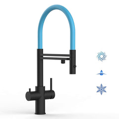 Vizio Technik 5-Wege Küchenarmatur – Edelstahl, 360° schwenkbar, 2-Strahl Handbrause, PVD Schwarz Matt - mainwasserfilter.com