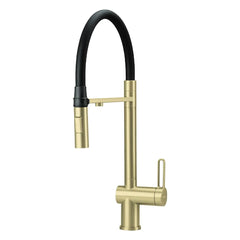 Alvito 3 Wege Wasserhahn U Auslauf aus Edelstahl in Gold - als Freisteller