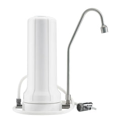 Der Alvito Auftischfilter Pro Wasserfilter mit Edelstahl Auslauf präsentiert als Freisteller