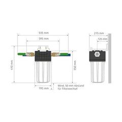 Maunawai, Peka 10, Wasserfilter, Hausfilter, Hausanlage, Maße